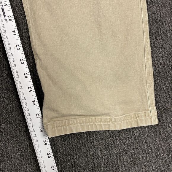 Duluth Trading Co Pants Mens Beige Work Flex Fire Hose Durable Rugged Size 42x30 - Picture 2 of 7